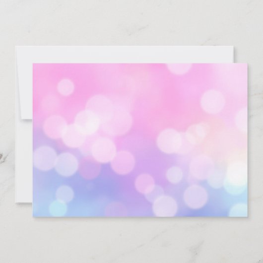 かわいいユニコーンと子どもの写真誕生日 招待状 (裏面)