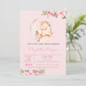 かわいいユニコーンと月と花のベビーシャワー 招待状 (スタンド正面)