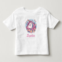 かわいいユニコーンと花 名前をパーソナライズ