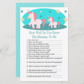 かわいいユニコーンどのように赤ちゃんシャワーのゲームを知っているか (正面/裏面)