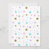 かわいいユニコーンのアイスクリームパーティーの誕生日招待状 招待状 (裏面)