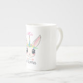 かわいいユニコーンのウサギ ボーンチャイナマグカップ (正面右)