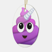 かわいいユニコーンのウンチのemoji セラミックオーナメント (左)