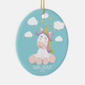 かわいいユニコーンのクリスマスのオーナメント セラミックオーナメント (右)