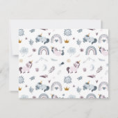 かわいいユニコーンのグリーティングカード ノートカード (裏面)