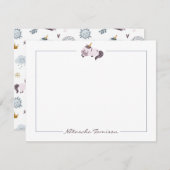 かわいいユニコーンのグリーティングカード ノートカード (正面/裏面)