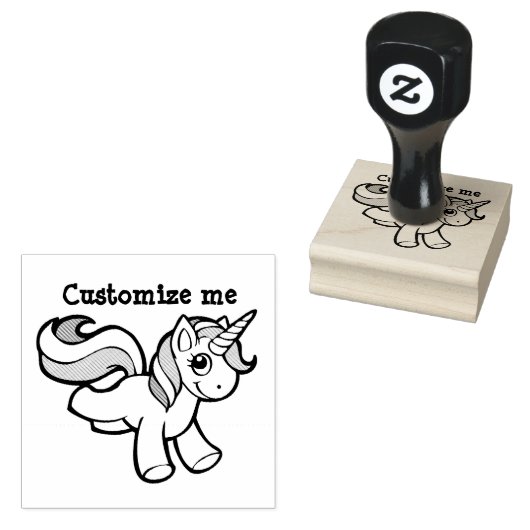 かわいいユニコーンのスタンプ ラバースタンプ (押印)