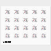 かわいいユニコーンのドーナツステッカー  ラウンドシール (シート)