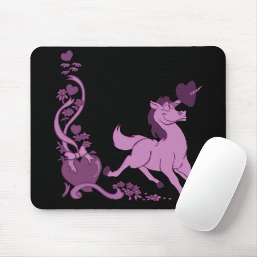 かわいいユニコーンのハートによっては3つが開花します マウスパッド (マウス)