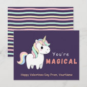 かわいいユニコーンのバレンタインカード – あなたは魔法使い シーズンポストカード (正面/裏面)