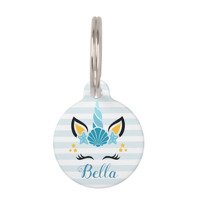 かわいいユニコーンのペット用名札 ペット　ネームタグ (正面)