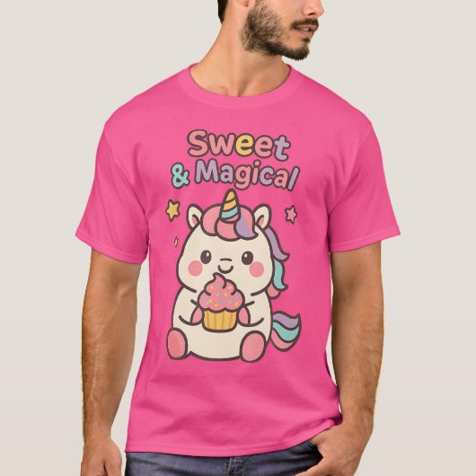 かわいいユニコーンのマグカップケーキ G Tシャツ (正面)
