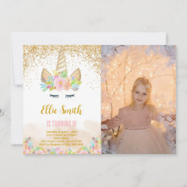 かわいいユニコーンの写真招待状 招待状