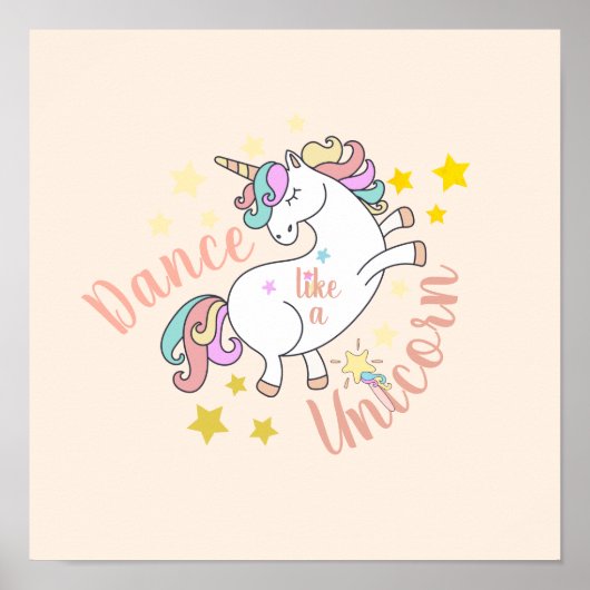 かわいいユニコーンの励まし ポスター (正面)