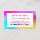 かわいいユニコーンの名刺 名刺 (裏面)