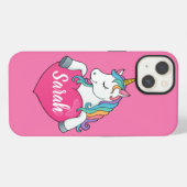 かわいいユニコーンの名前入り iPhoneケース (裏面横)
