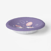 かわいいユニコーンの女の子の紫とピンクの誕生日 ペーパーボウル (傾斜あり)