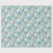 かわいいユニコーンの女の子の誕生日 ラッピングペーパー (フラット)