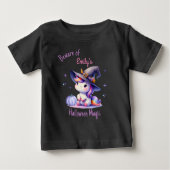 かわいいユニコーンの女の子 ハロウィン パーソナライズ ベビーTシャツ (正面)