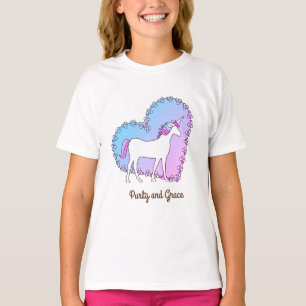 かわいいユニコーンの女の子Tシャツ(優雅な娘) Tシャツ