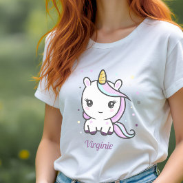 かわいいユニコーンの女性Tシャツ Tシャツ