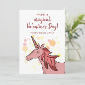 かわいいユニコーンの子供たち教室バレンタインデー シーズンカード (スタンド正面)