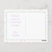 かわいいユニコーンの感謝カード ポストカード (裏面)