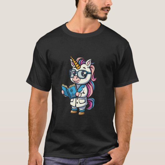 かわいいユニコーンの科学者 Tシャツ (正面)