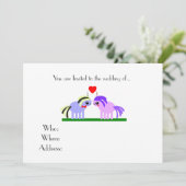 かわいいユニコーンの結婚式 招待状 (スタンド正面)