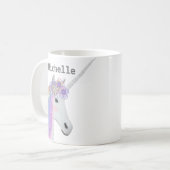 かわいいユニコーンの虹のココアの子供のマグ コーヒーマグカップ (正面左)
