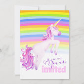 かわいいユニコーンの虹のベビーシャワー招待状 招待状 (裏面)