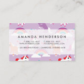 かわいいユニコーンの虹の紫色 名刺 (裏面)