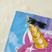 かわいいユニコーンの虹幻想イラスト ビーチタオル (インサイチュ)