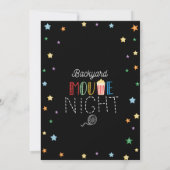 かわいいユニコーンの裏庭映画鑑賞会の誕生日パーティー 招待状 (裏面)