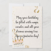 かわいいユニコーンの誕生日カード 招待状 (裏面)