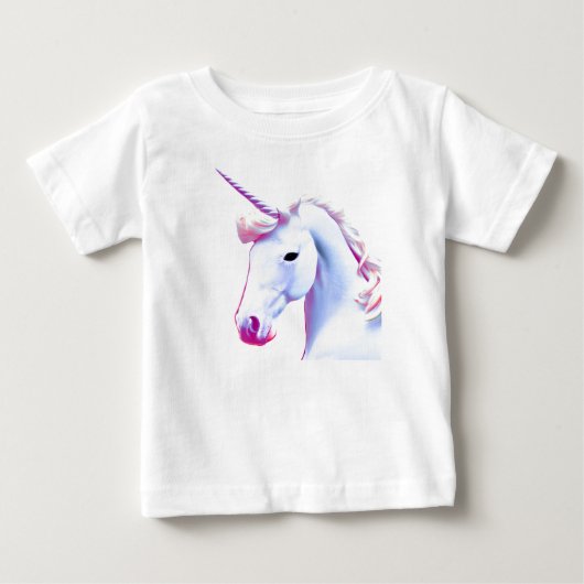 かわいいユニコーンの赤ちゃん ベビーTシャツ (正面)