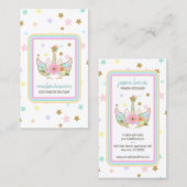 かわいいユニコーンの頭が虹を星 名刺 (正面/裏面)