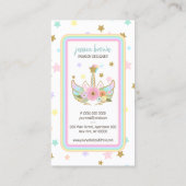 かわいいユニコーンの頭が虹を星 名刺 (裏面)