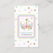 かわいいユニコーンの頭が虹を星 名刺 (正面)