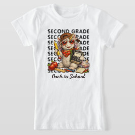 かわいいユニコーンの2年生の学校用品 グラフィック Tシャツ