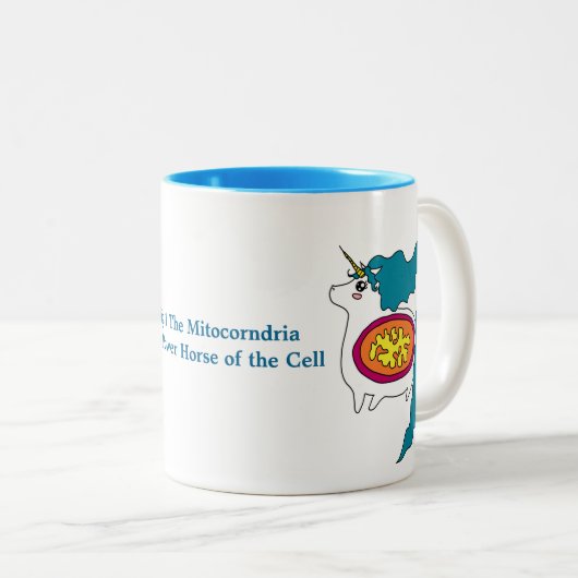 かわいいユニコーンのMitochondriaのコーヒー・マグ ツートーンマグカップ (正面右)