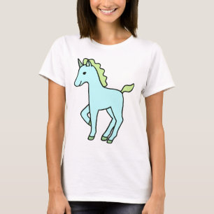 かわいいユニコーンのTシャツの魔法動物の写実的なティー Tシャツ