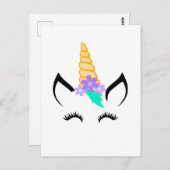 かわいいユニコーンはがき ポストカード (正面/裏面)