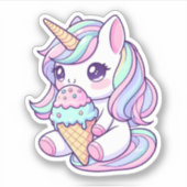かわいいユニコーンアイスカスタムクリームのビニールシール シール (正面)