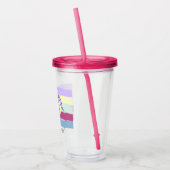 かわいいユニコーンイラストレーションのアクリルガラス。 アクリルタンブラー (左)