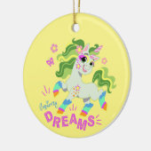 かわいいユニコーンイラストレーション#2 セラミックオーナメント (左)