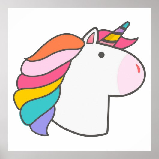 かわいいユニコーンイラストレーションI ポスター (正面)