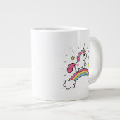 かわいいユニコーンオンザレインボーデザイン ジャンボコーヒーマグカップ (正面右)