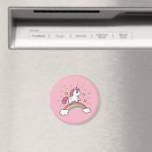 かわいいユニコーンオンザレインボーデザイン マグネット (インサイチュ (食洗機))