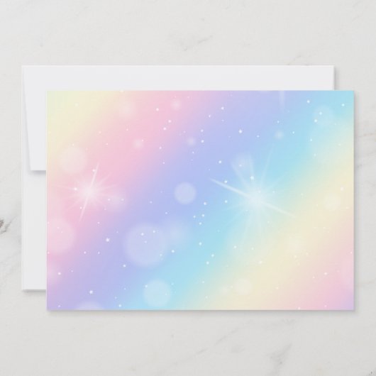 かわいいユニコーンオールエイジズ写真子供の誕生日 招待状 (裏面)